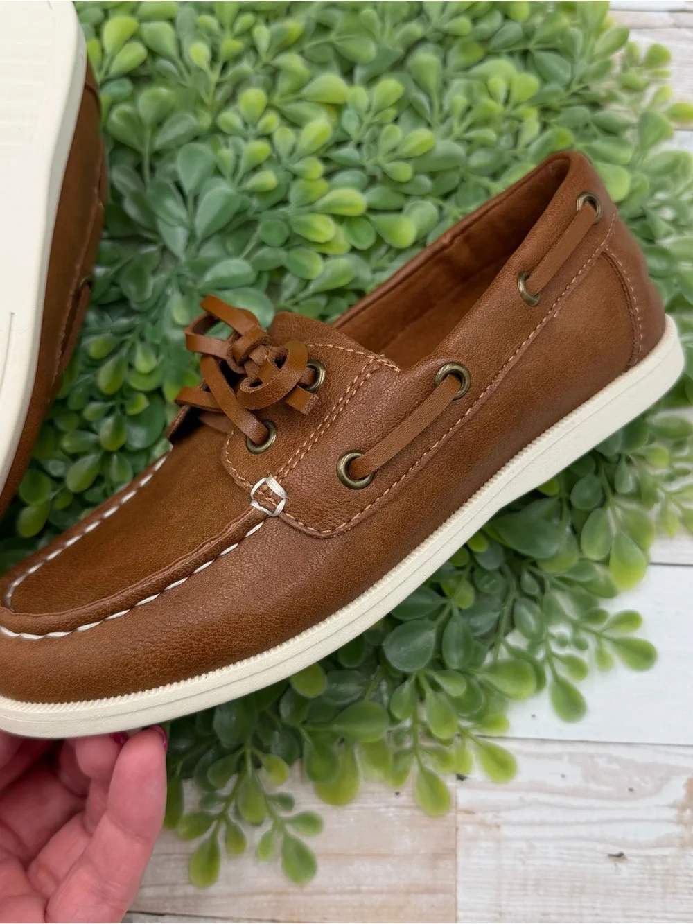 Cat & Jack Boys Boat Shoes Size 13 Brown NWOT